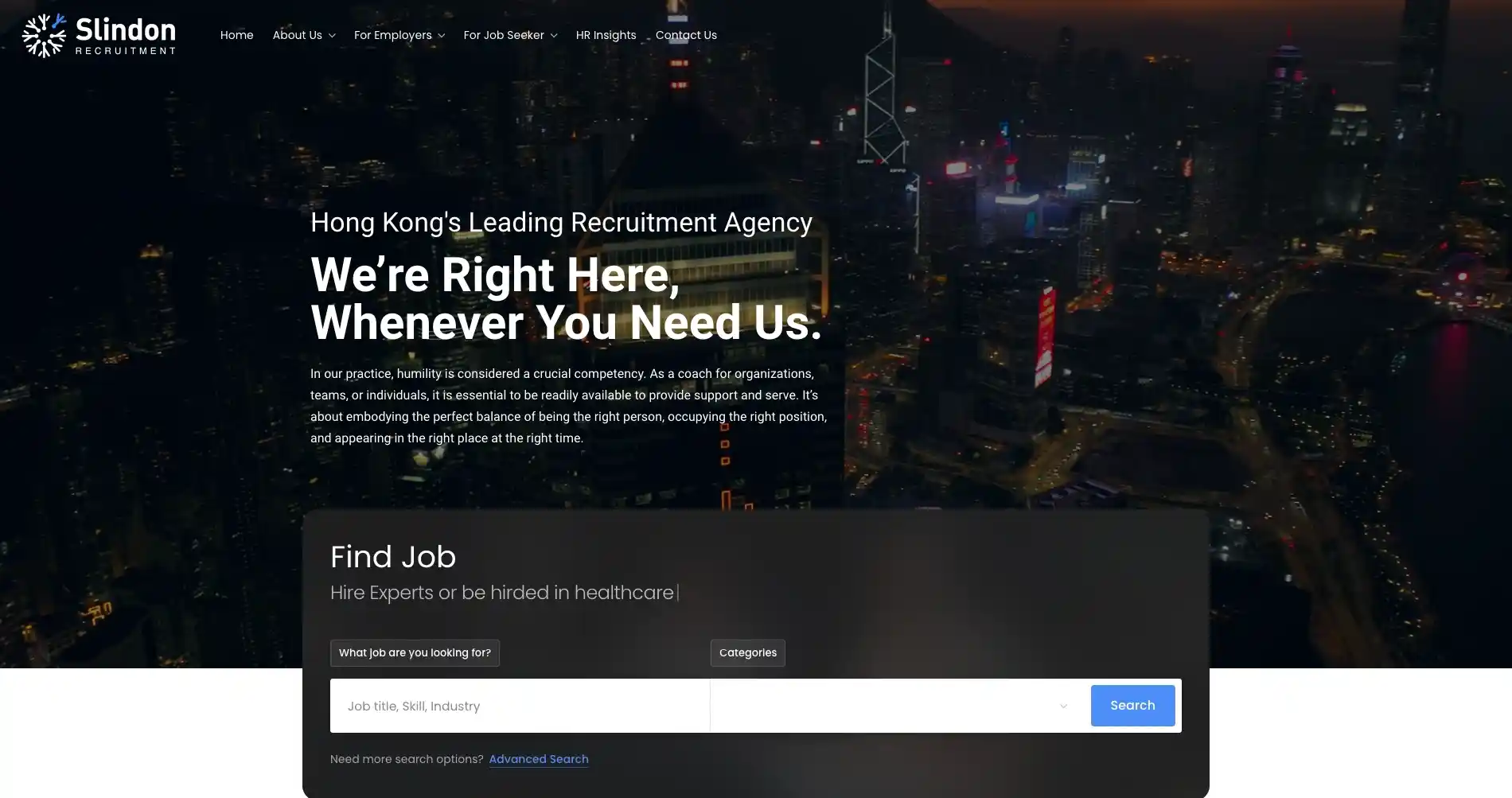 Slindon Recruitment portfolio screenshot